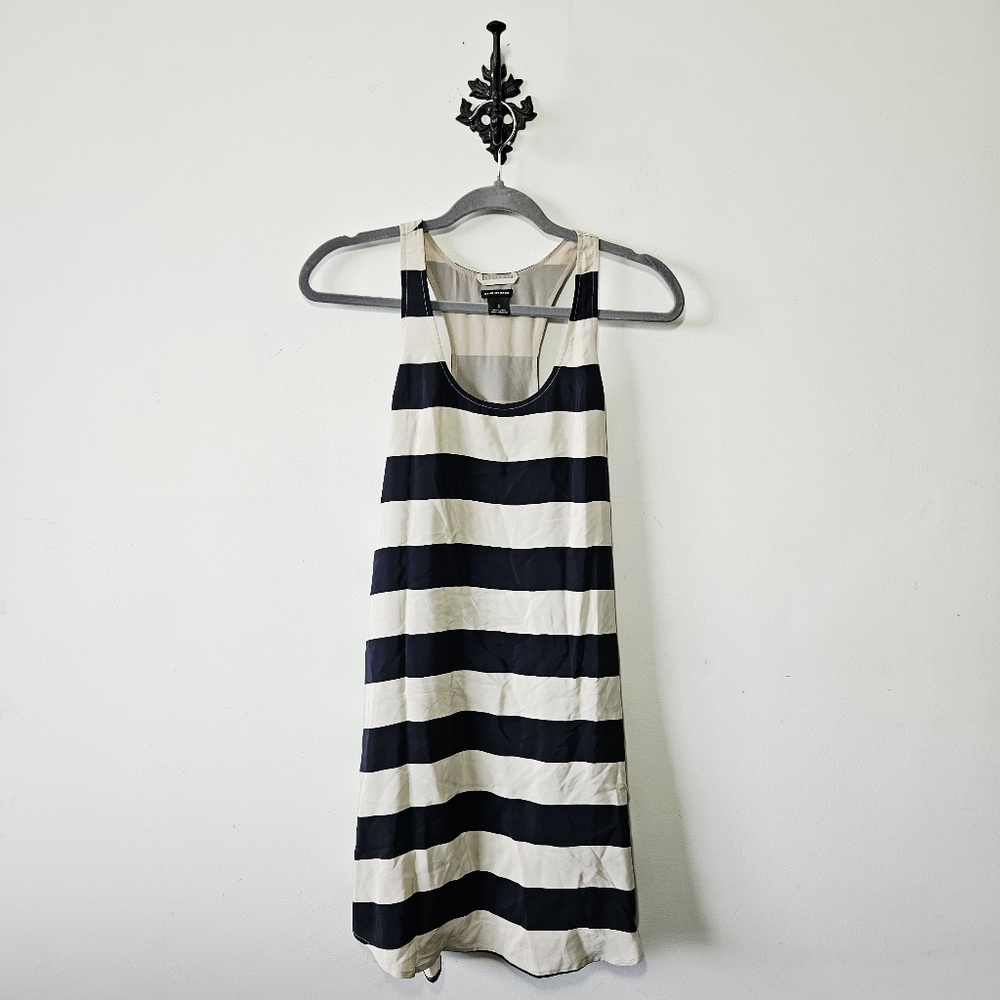 Club Monaco 100% Silk Nautical Striped Dress Size 2 Sleeveless - Picture 2 of 5